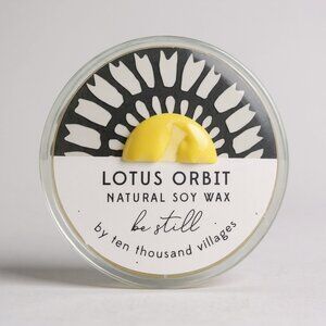 "Lotus Orbit" Natural Soy Wax Candle by Ten Thousand Villages NEW